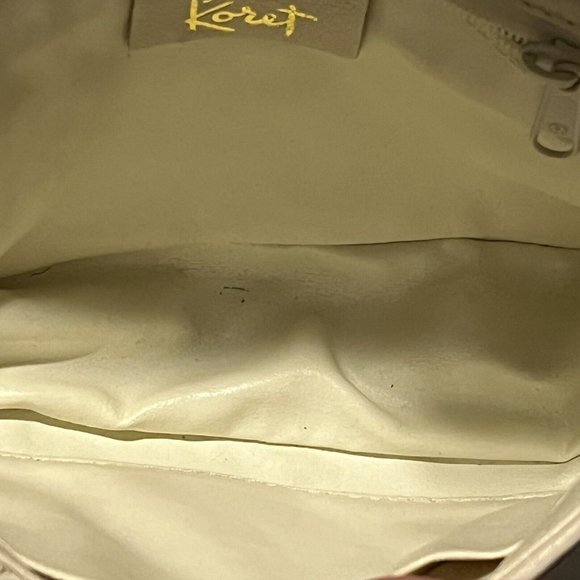 Vintage Cream Quilted Genuine Leather Clutch Purse Hong Kong Missing Strap - Picture 10 of 16